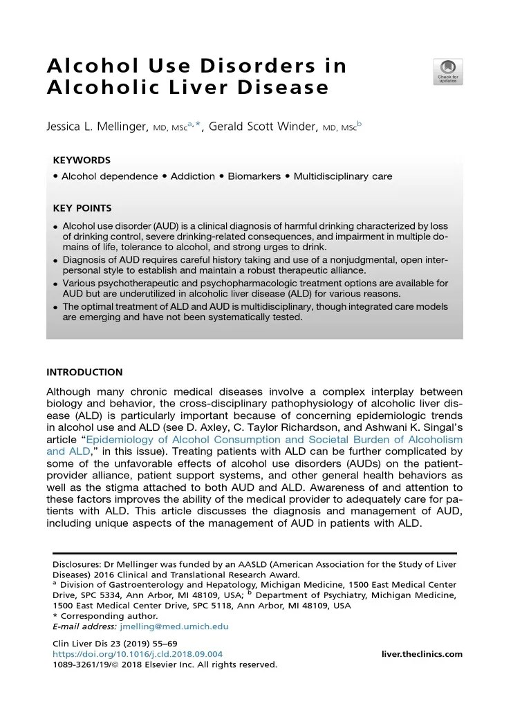 Alcohol Use Disorders In Alcoholic Liver Disease | PDF | Alcoholism | Hepatitis