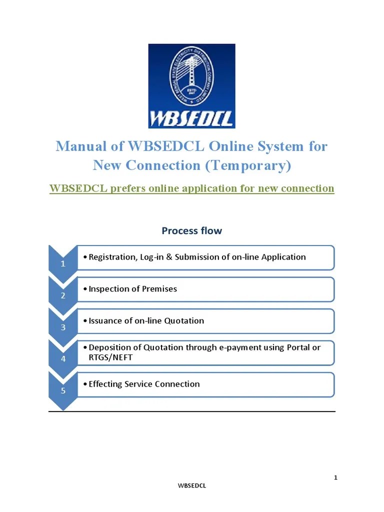 WBSEDCL Online System For New Connection Temporary | PDF | User ...