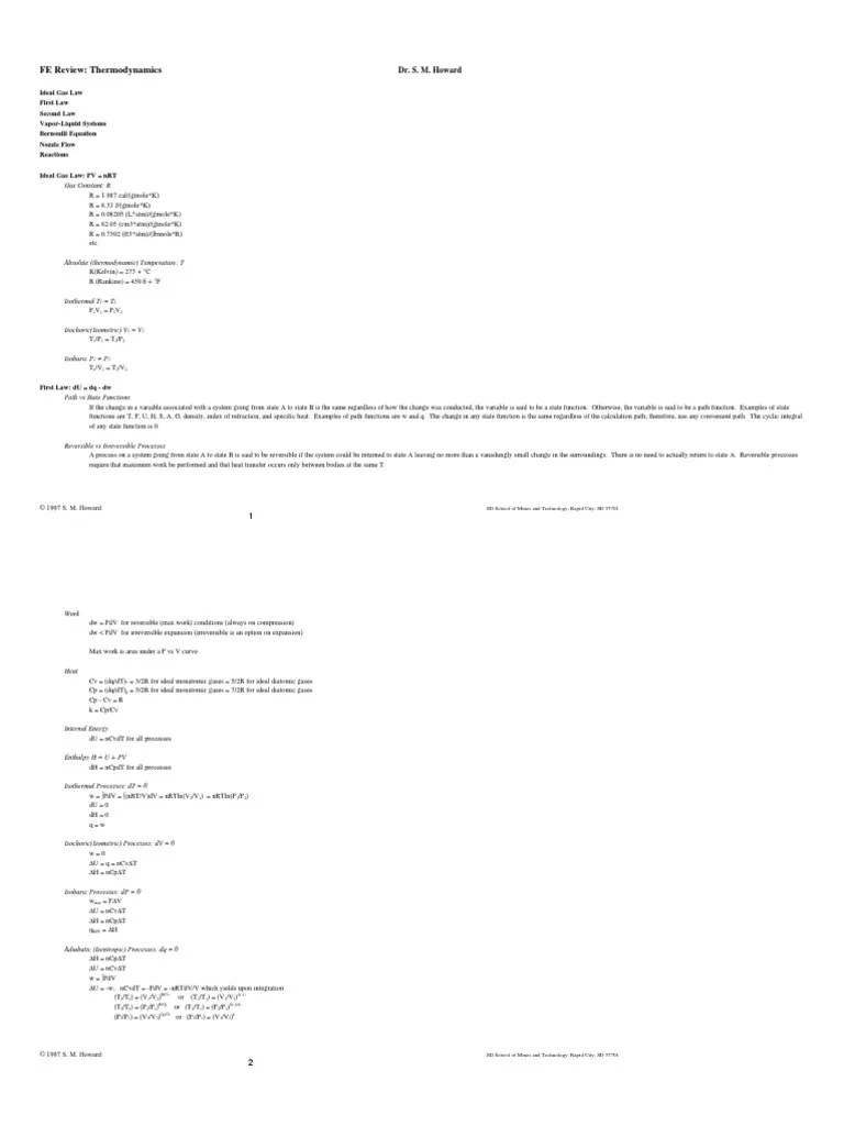 FE Exam Review | PDF | Heat | Nozzle