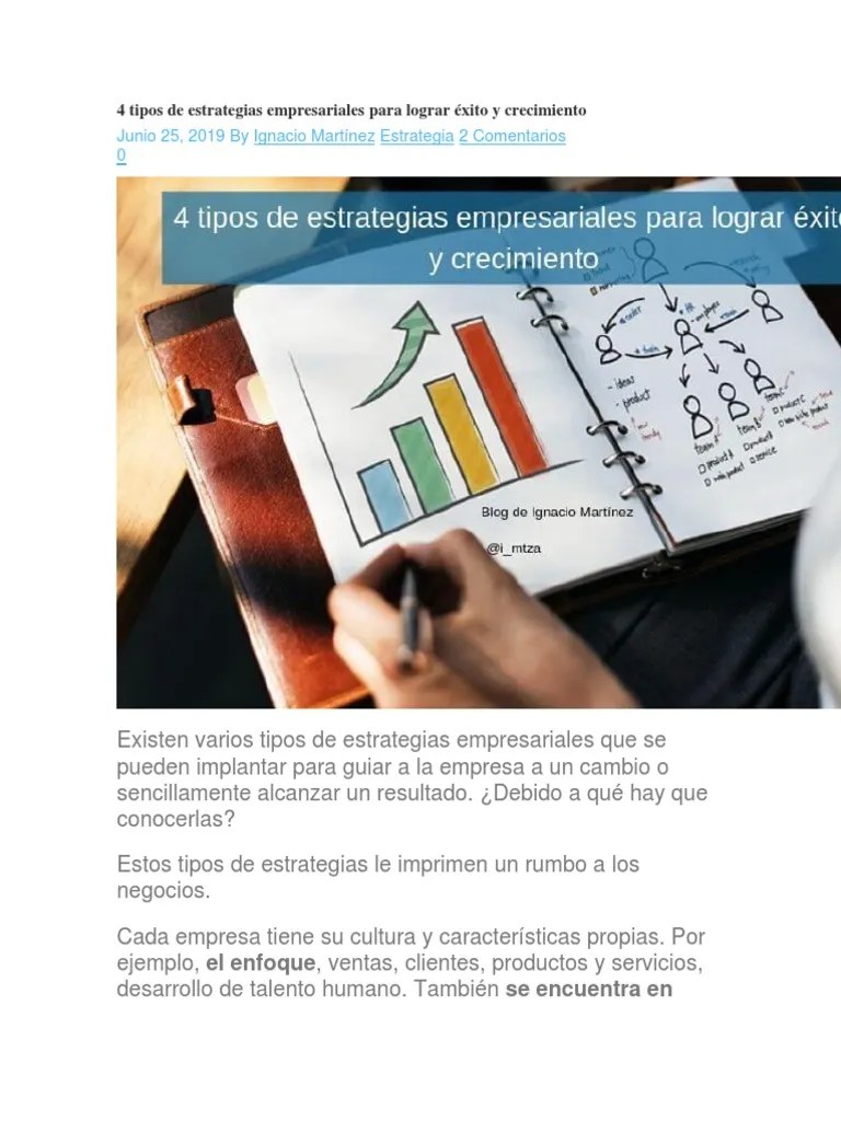 4 Tipos De Estrategias Empresariales Para Lograr Éxito Y Crecimiento ...