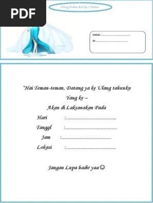 Contoh Undangan Ulang Tahun Anak Gambar Frozen 1 Docx