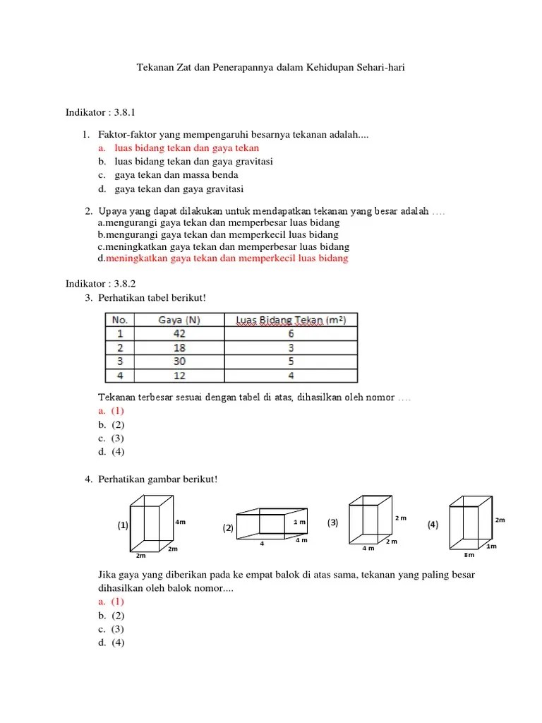 A. Luas Bidang Tekan Dan Gaya Tekan: 4m 1 M 4 M 2 M 2m | PDF