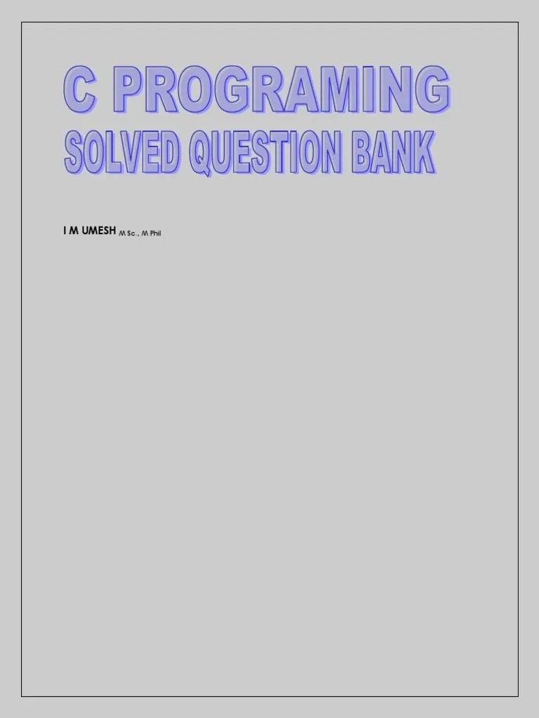 C Programming Questions And Answers 2 | PDF | Array Data Structure ...