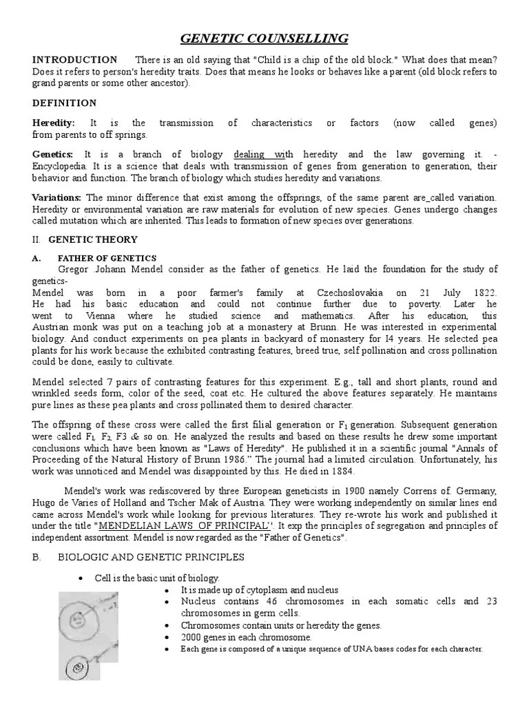 Genetic Counselling | PDF | Genetic Counseling | Genetic Disorder