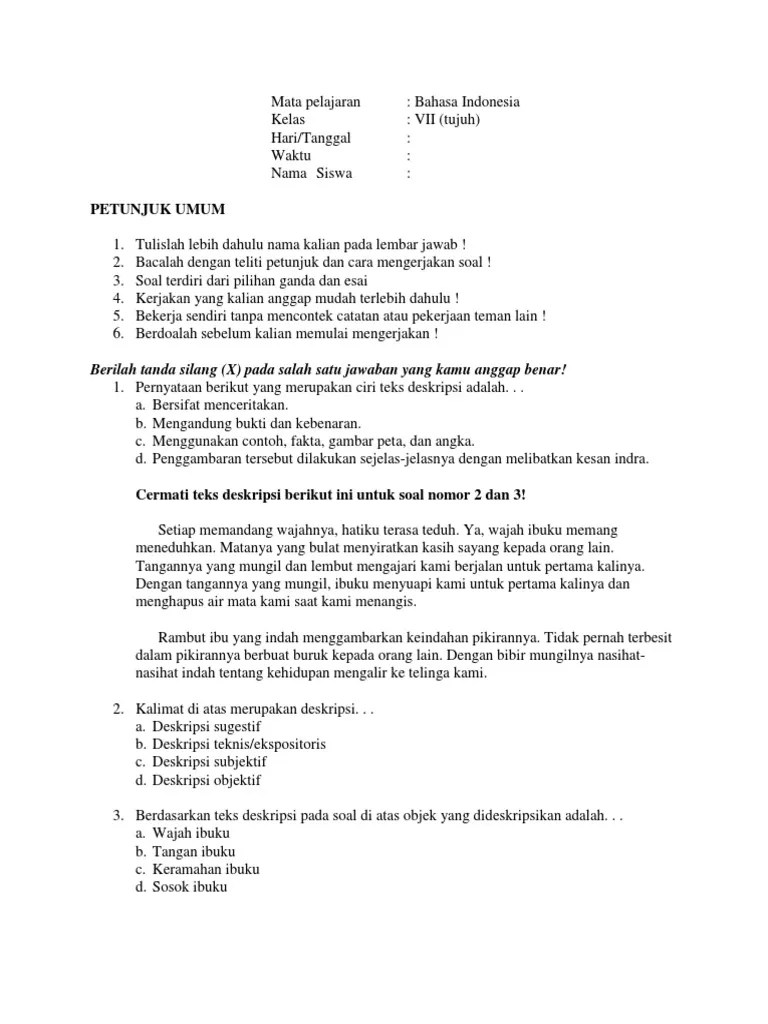 Soal Teks Deskripsi | PDF