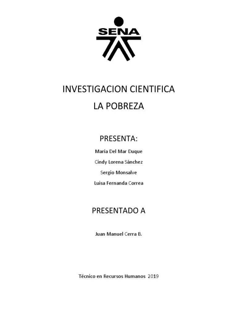 Investigacion Cientifica La Pobreza | PDF | Pobreza | Pobreza E Indigencia