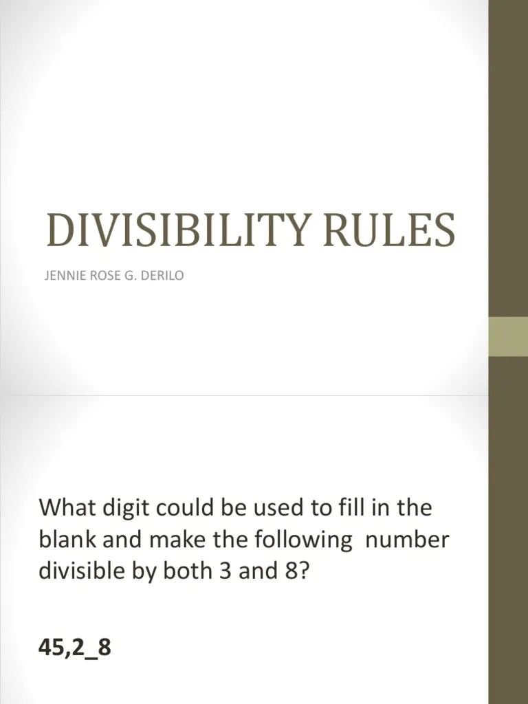 Rules For Divisibility: A Guide To Determining If Numbers Are Divisible ...