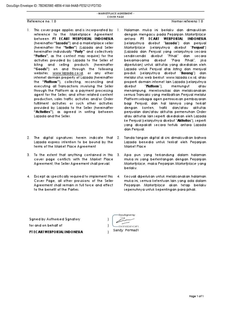 Perjanjian Lazada | PDF