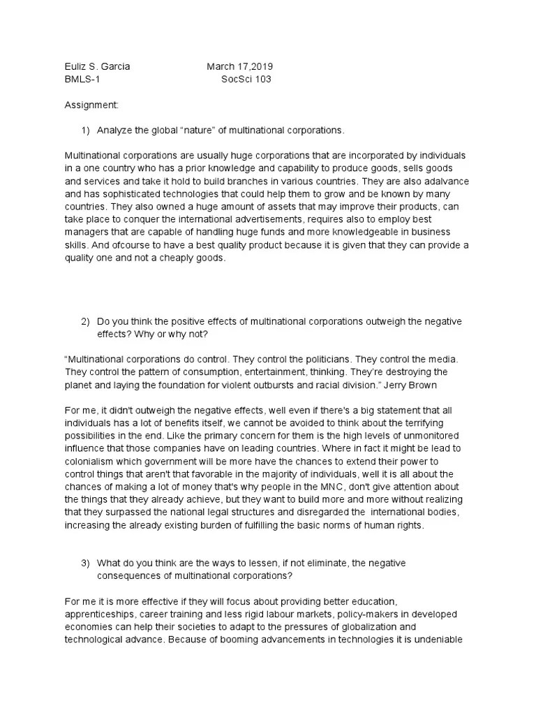 Globalization | PDF | Multinational Corporation | Economies