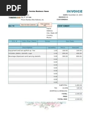 Berikut ini adalah contoh faktur penjualan yang dibuat dari gambar dibawah. Bill Format Catering Wedding Service Pdf Invoice Cyberspace