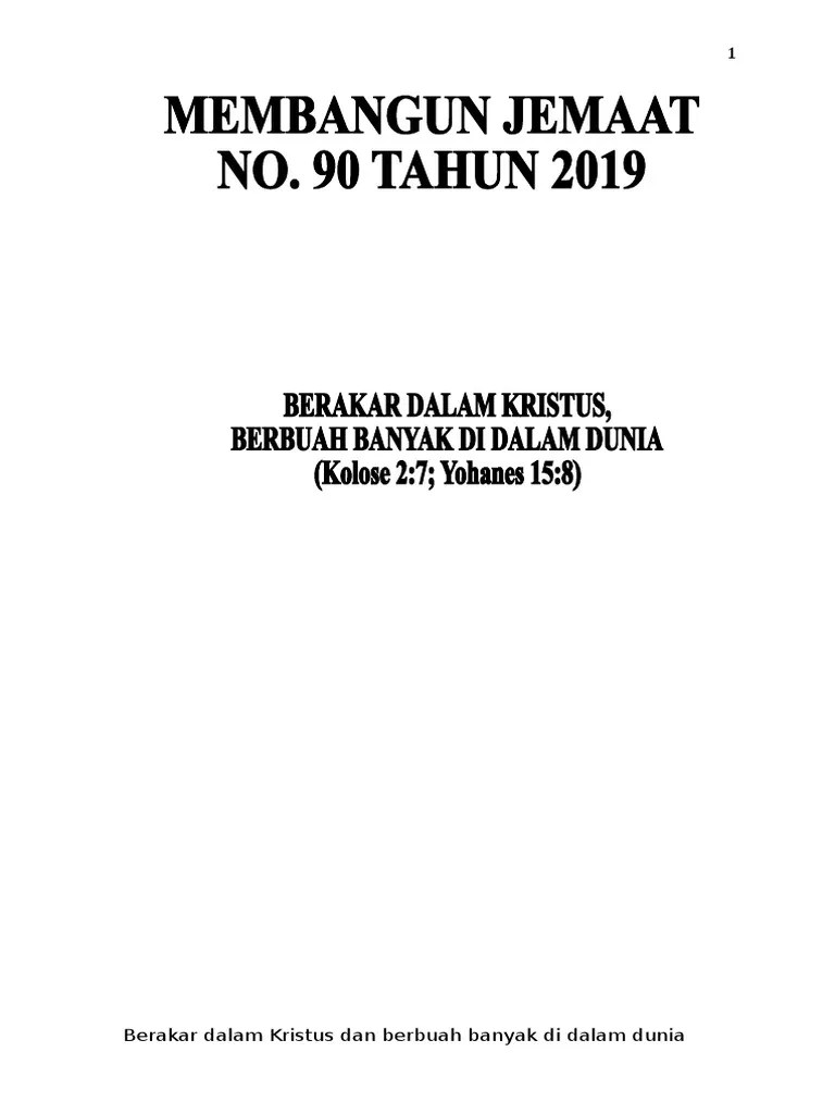 Membangun Jemaat THN 2019 | PDF