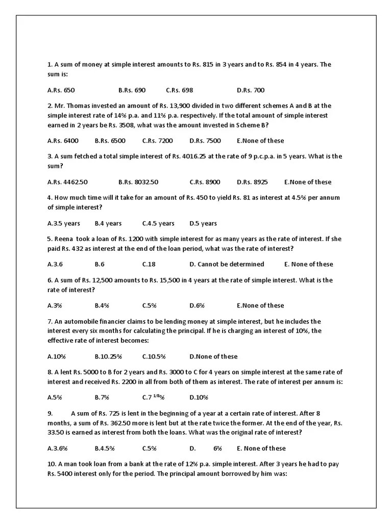 Simple Interest | PDF | Compound Interest | Interest