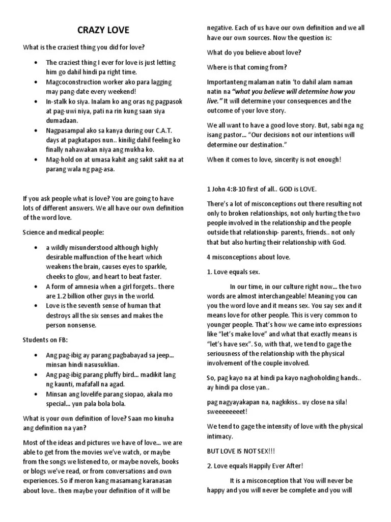 Crazy LOVE | PDF | Sacrifice | Love
