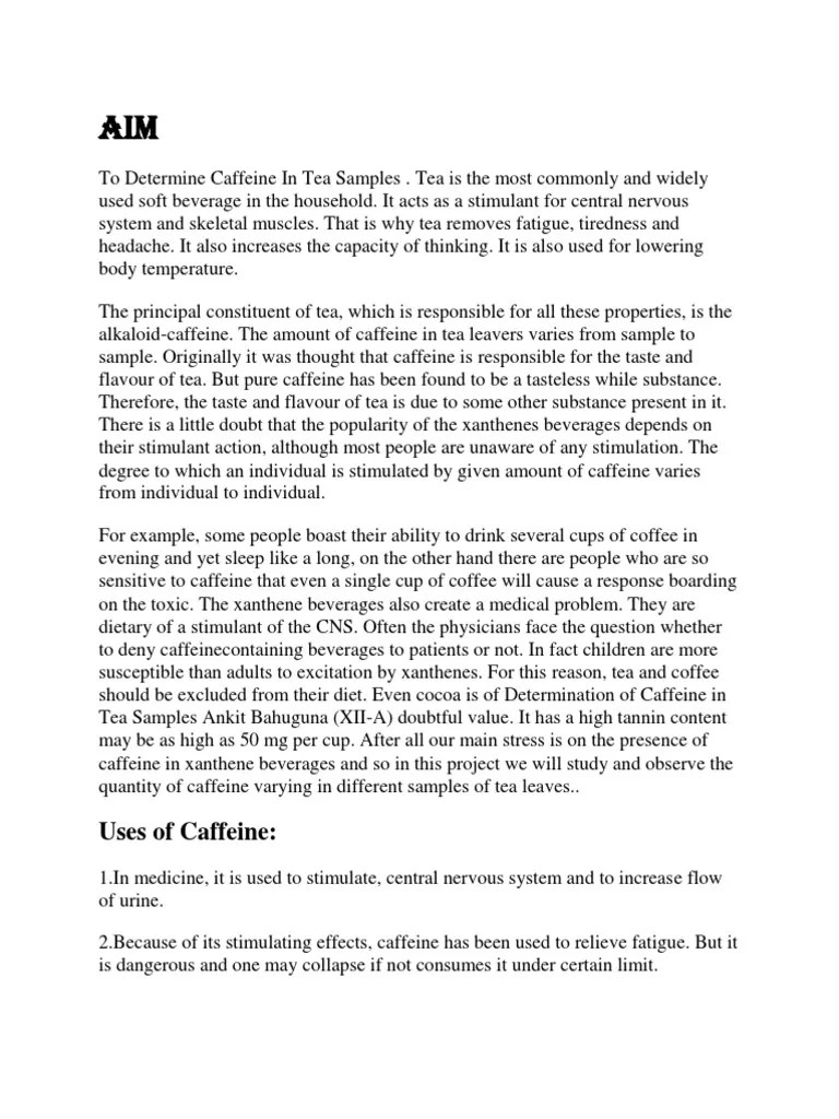 Uses Of Caffeine | PDF | Caffeine | Stimulant