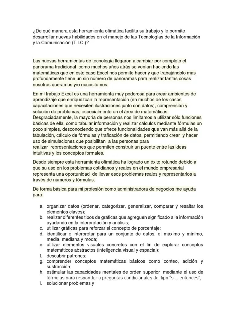 De Qué Manera Esta Herramienta Ofimática Facilita Su Trabajo Y Le Permite Desarrollar Nuevas ...