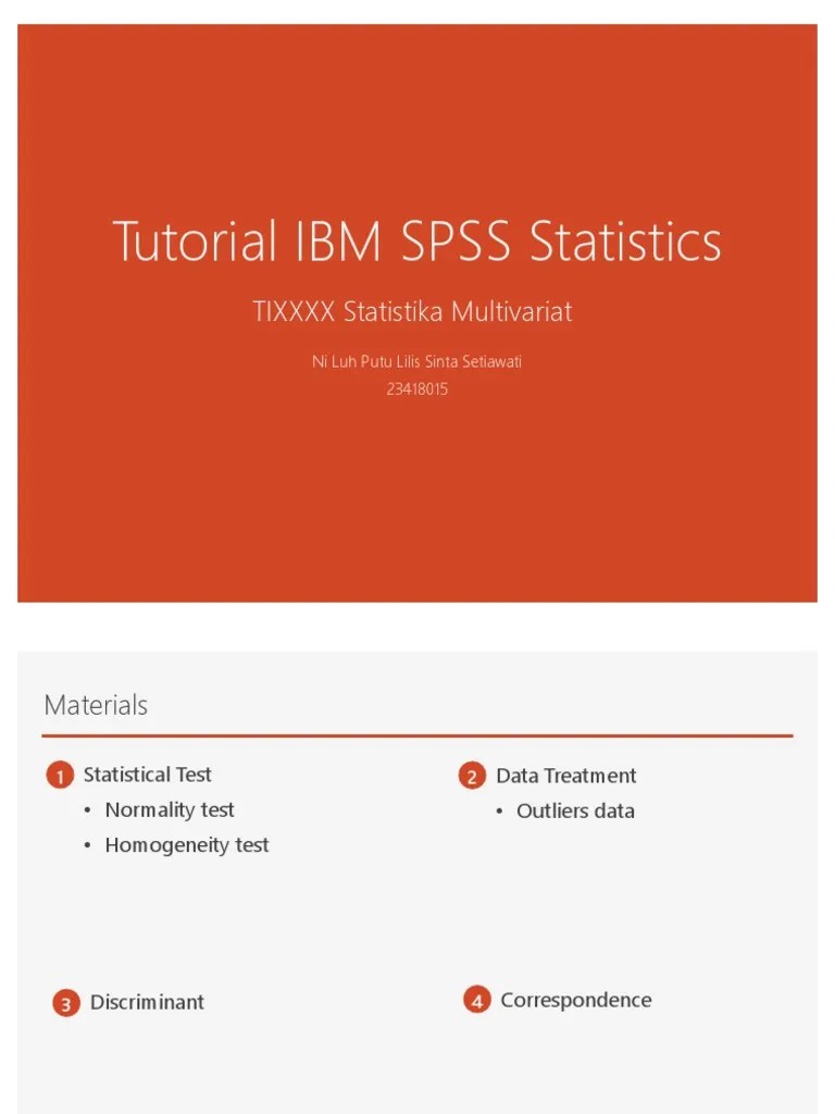 Tutorial IBM SPSS Statistics | PDF | Statistical Hypothesis Testing ...