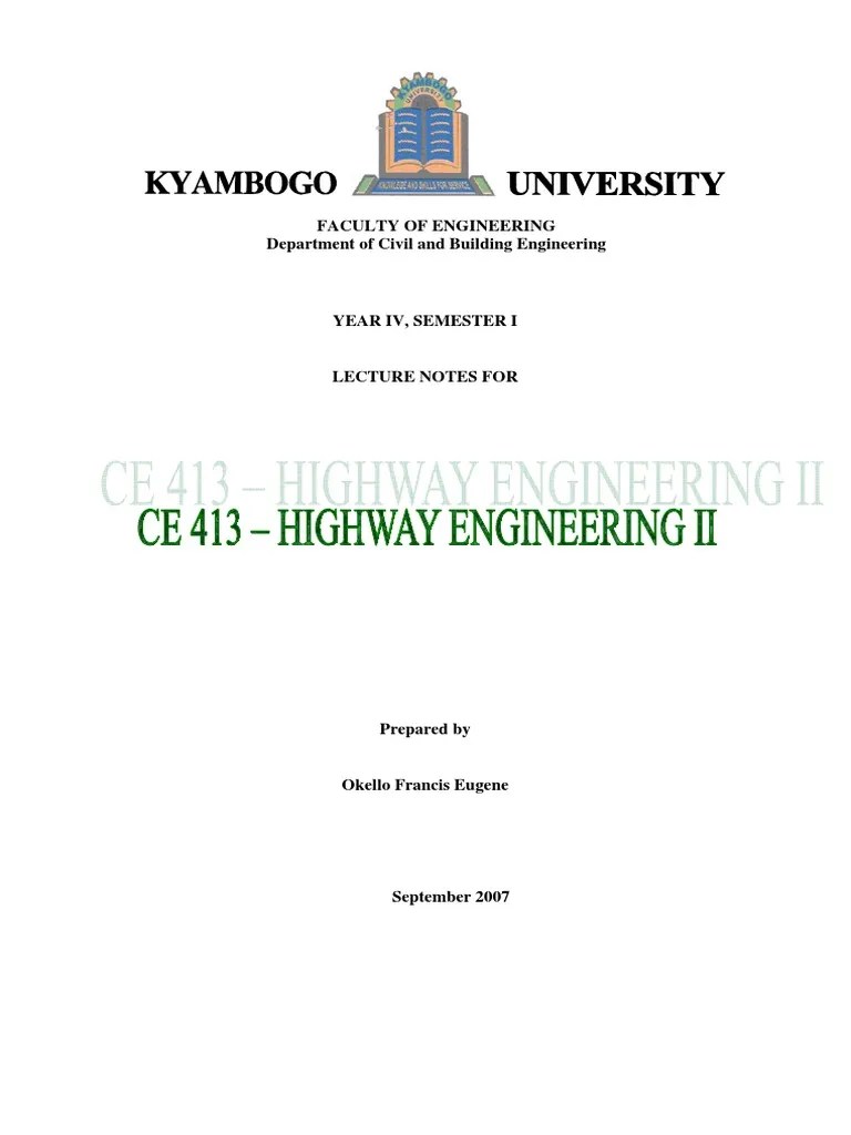 CE 413-Highway Engineering II | PDF | Road Surface | Road