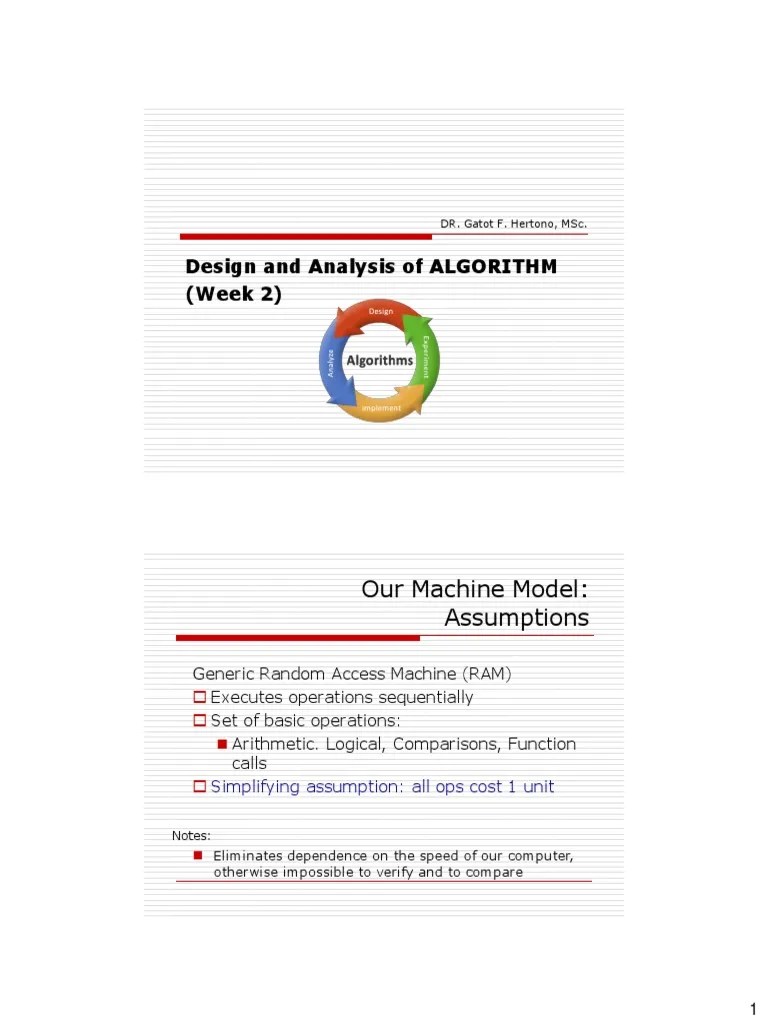 Design And Analysis Of ALGORITHM (Week 2) : Our Machine Model ...