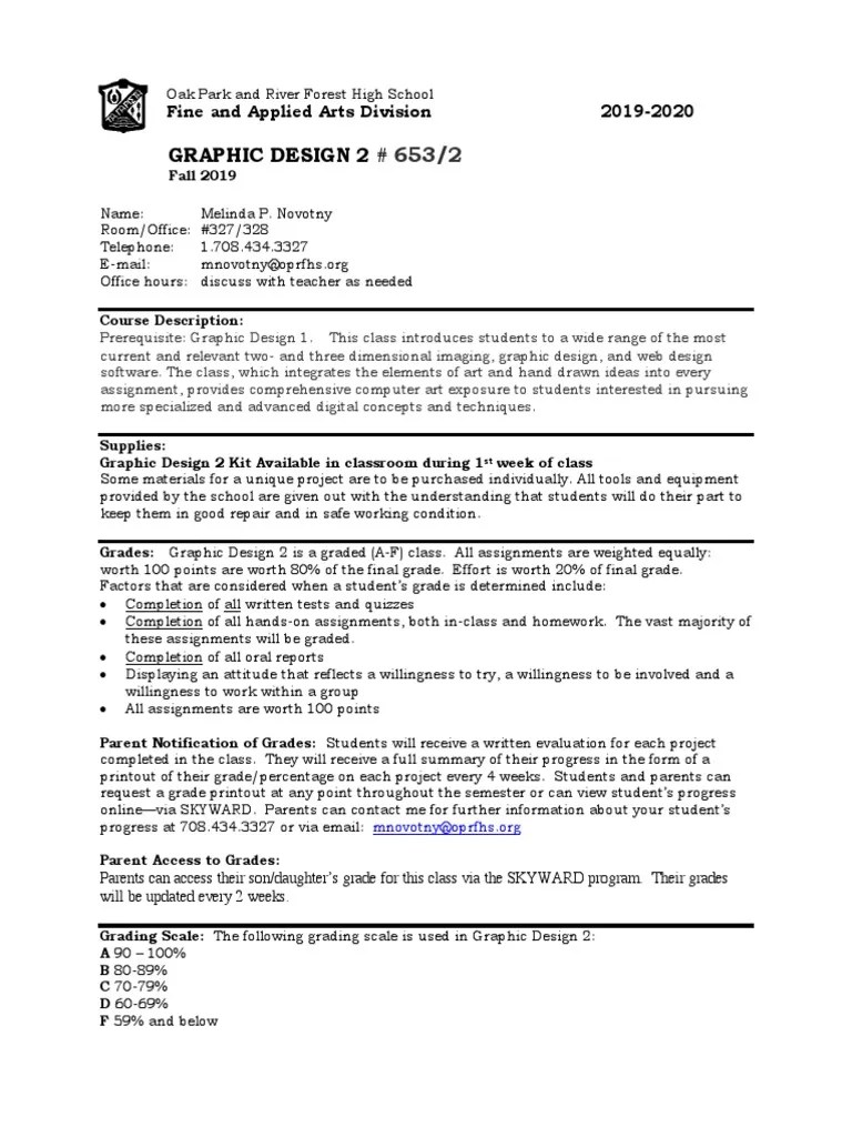 Syllabus-Graphic Design 2 2019-20 | PDF | Graphic Design | Homework