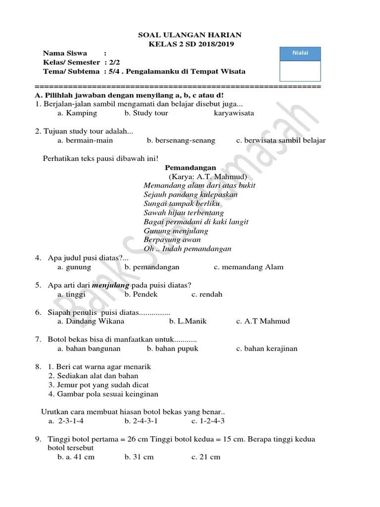 Maybe you would like to learn more about one of these? Soal Kelas 2 Tema 5 Subtema 4 Pengalamanku