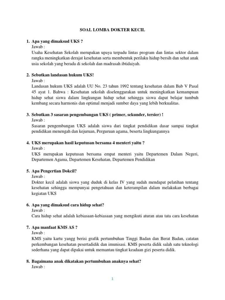 Soal Lomba Dokter Kecil | PDF