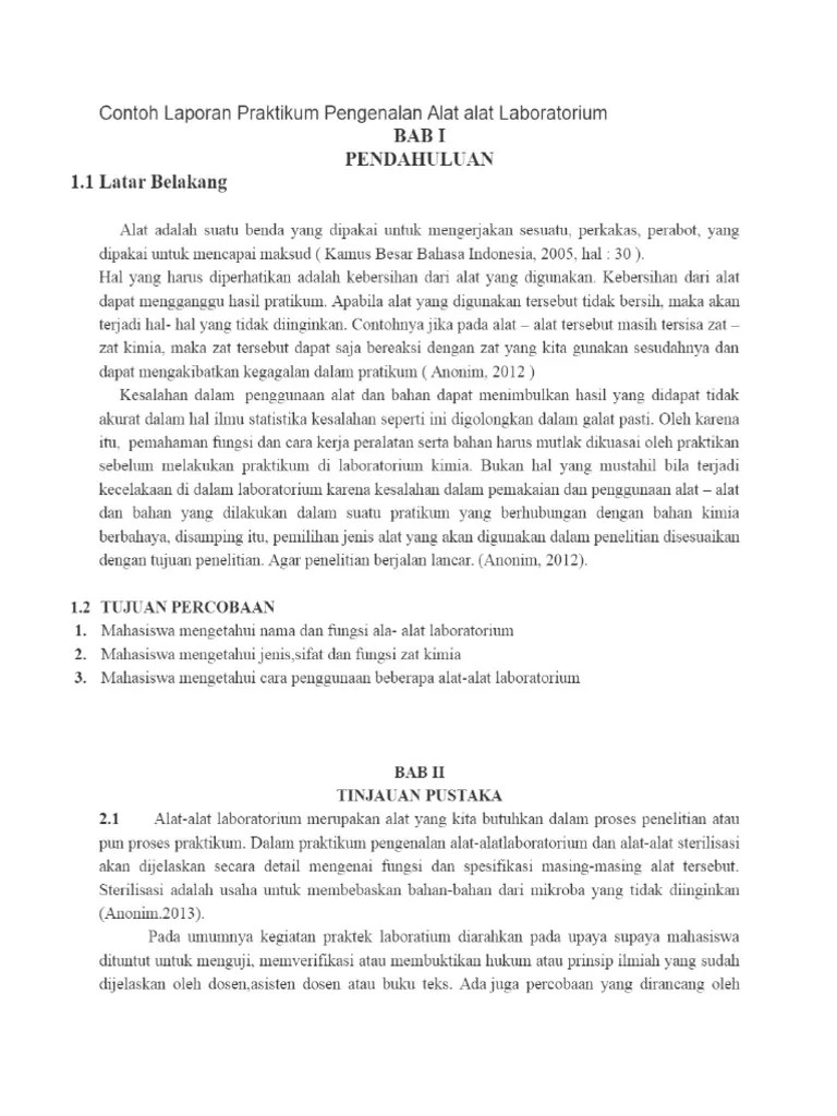 Check spelling or type a new query. Contoh Laporan Praktikum Alat Alat Laboratorium