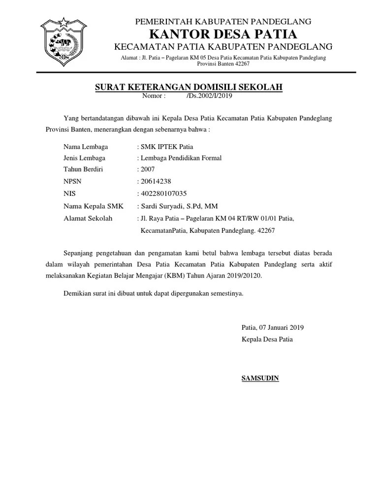 Contoh Surat Keterangan Domisili Lembaga Microsoft Office 