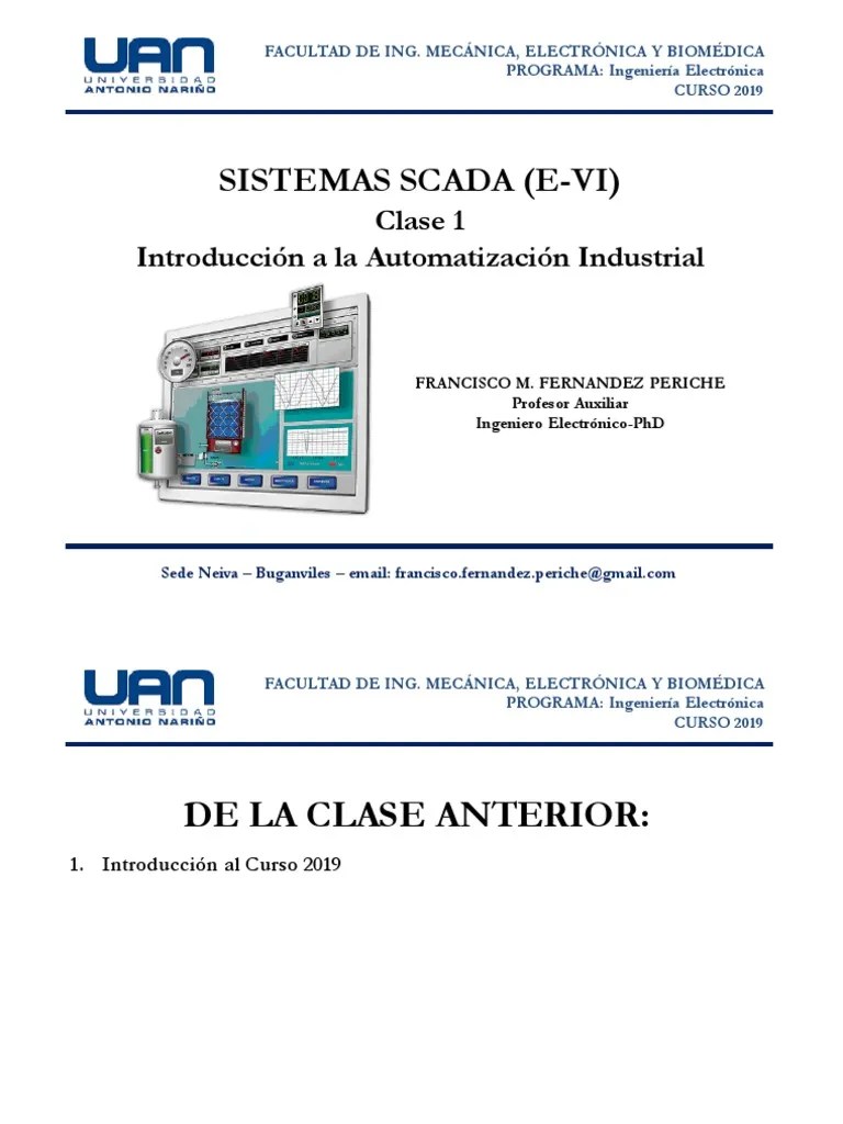 01 Sistemas SCADA - Introducción Automatizacion Industrial | PDF ...