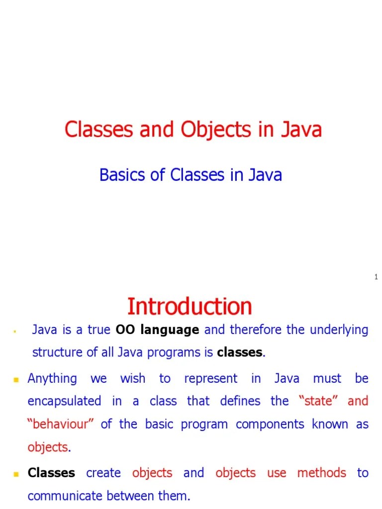 1.2 - Classes And Objects In Java | PDF | Method (Computer Programming ...