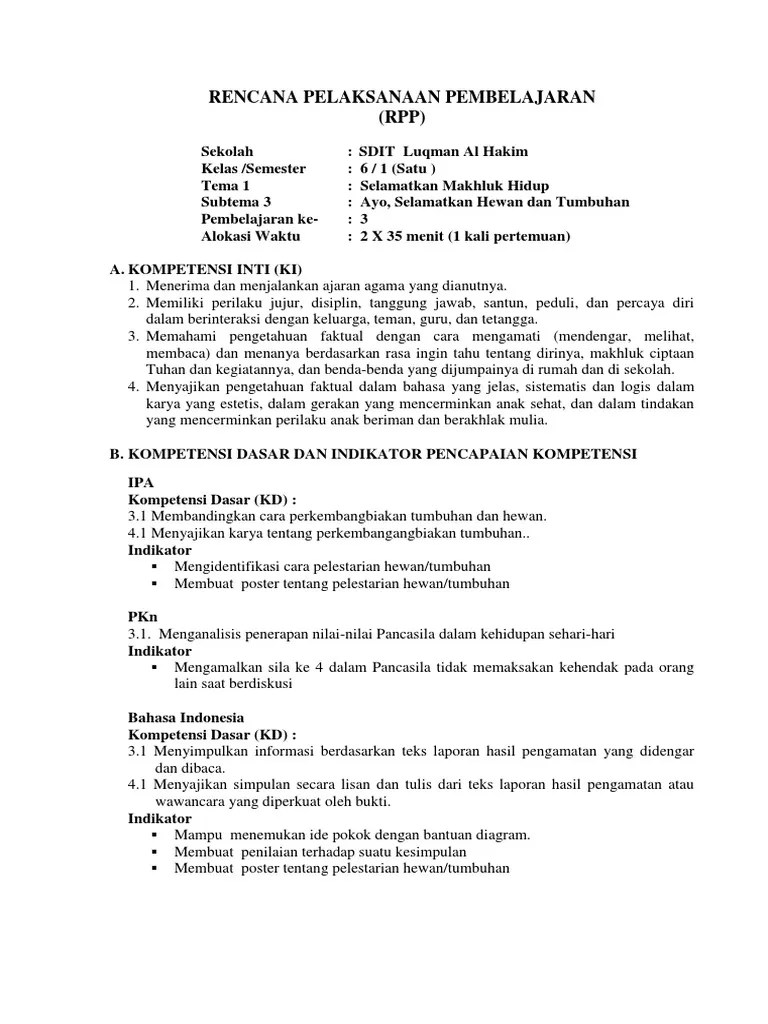 Hewan juga dapat berkembang biak dengan cara membelah . Isty Rpp K13 Pdf