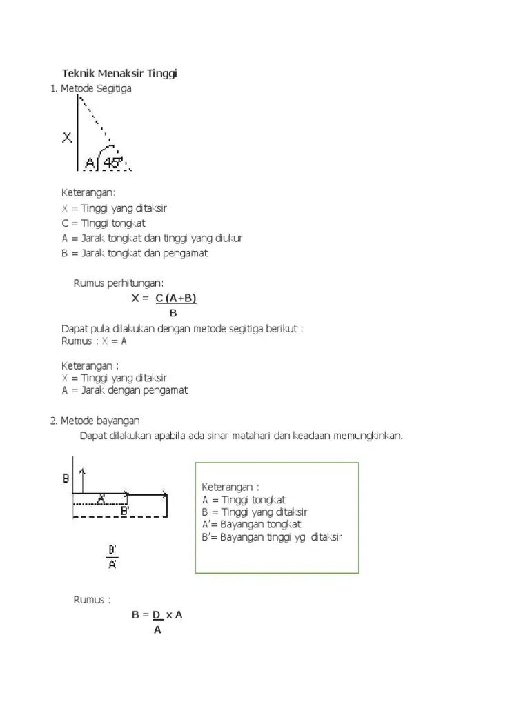 Teknik Menaksir Tinggi