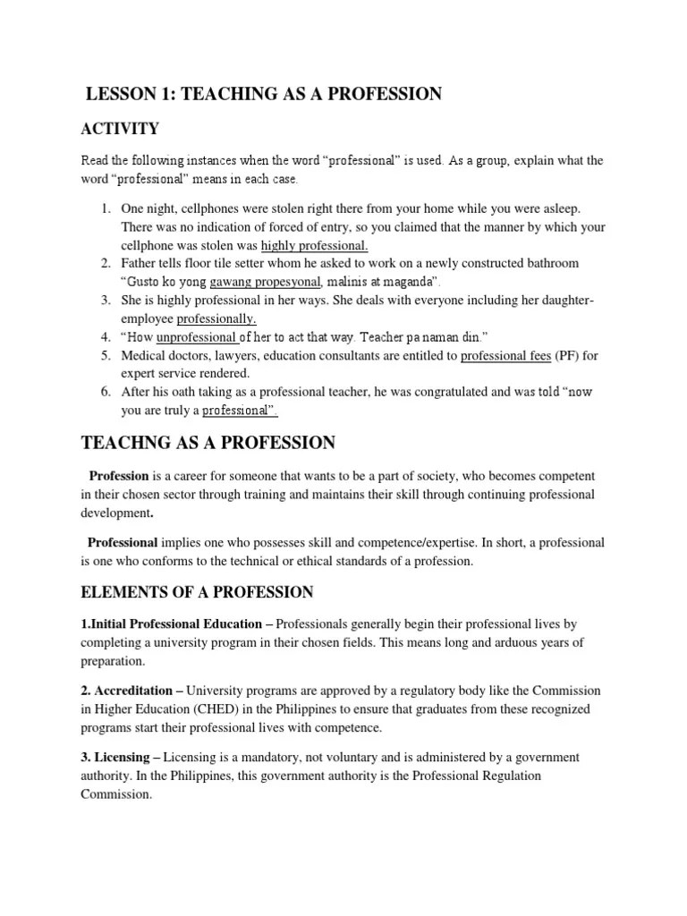 Lesson 1 | PDF | Profession | Behavior Modification