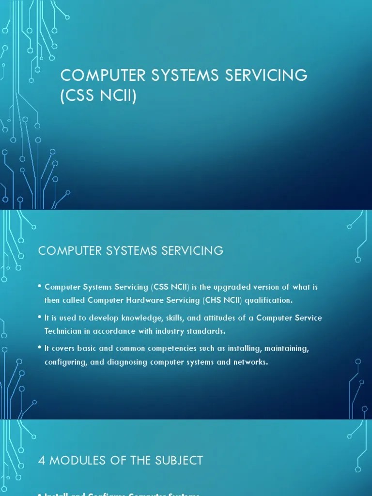Computer Systems Servicing (CSS NCII) | PDF | Server (Computing ...