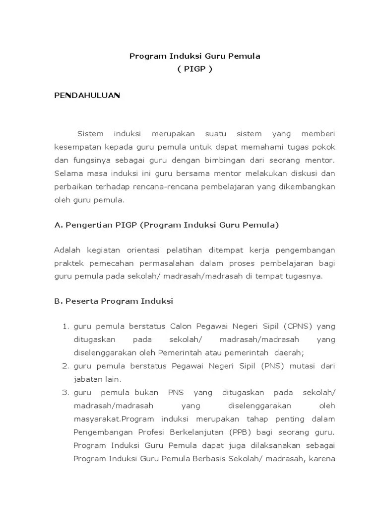 Unduh link edaran program induksi guru pemula. Program Induksi Guru Pemula
