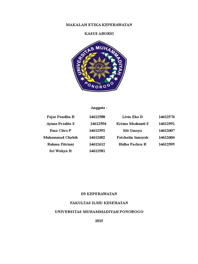 Makalah Etika Keperawatan Kasus Aborsi | PDF