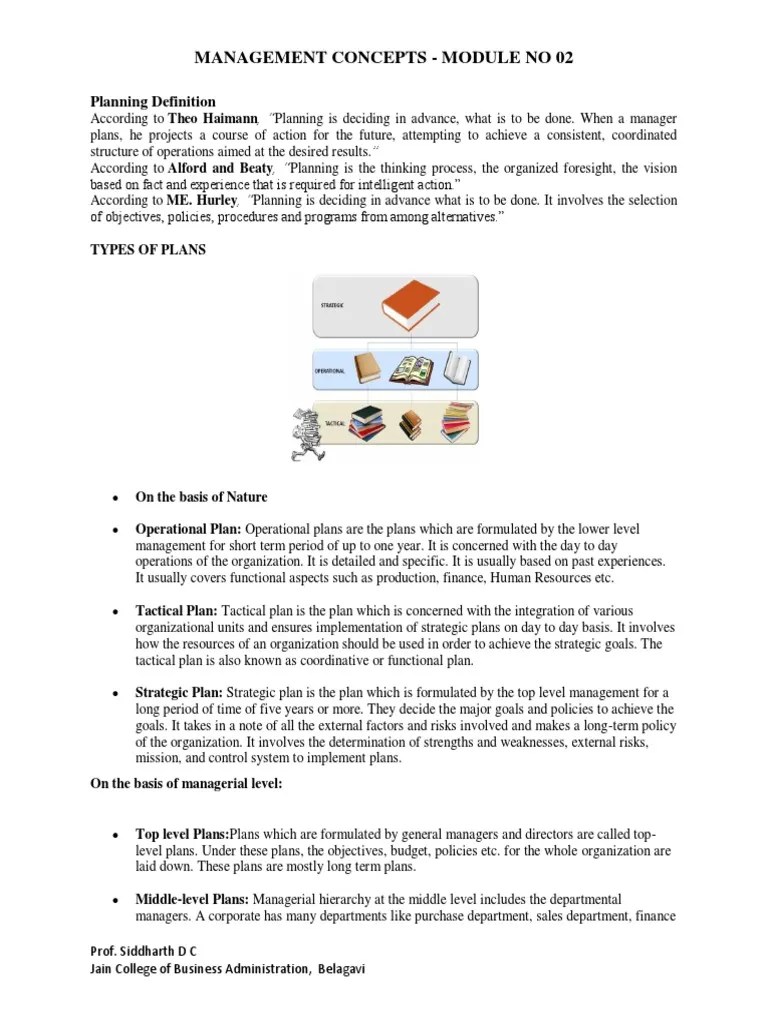 Management Module 02 | PDF | Goal | Planning