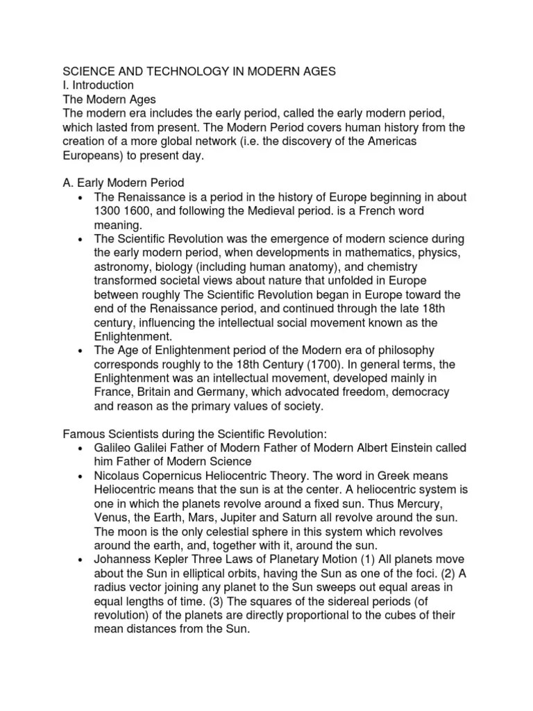 Science And Technology In Modern Ages | PDF | Human Spaceflight ...