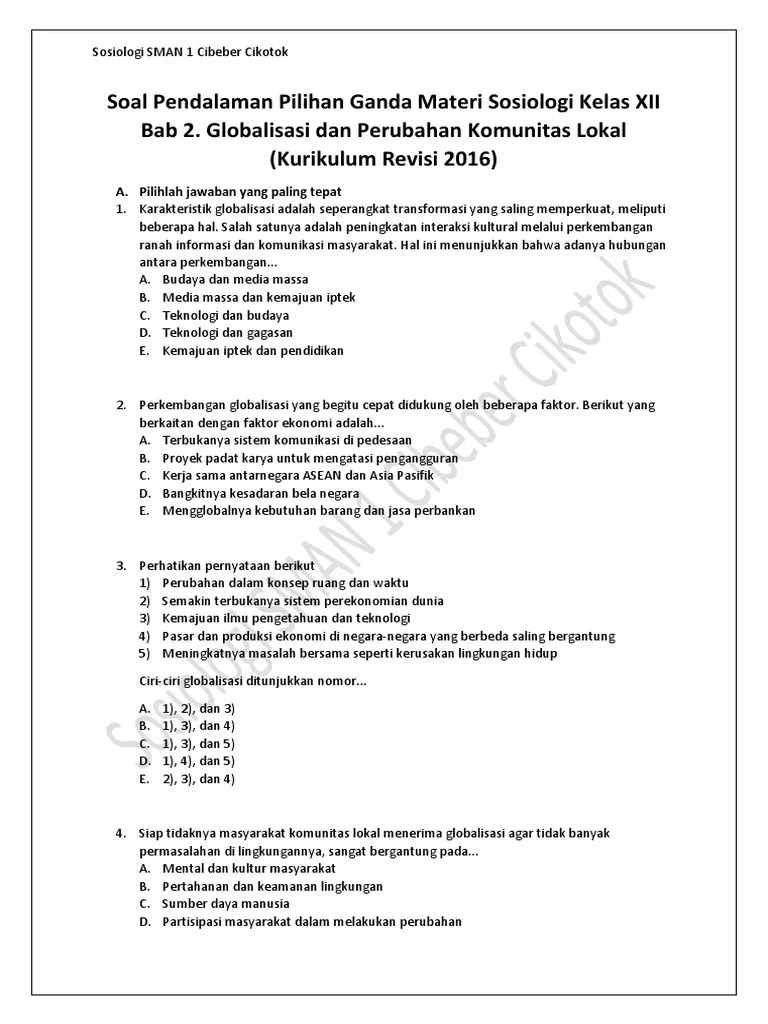 Pancasila berkedudukan sebagai dasar negara, artinya. Soal Pendalaman Materi Bab 4 Sosiologi Kelas X Beinyu Com