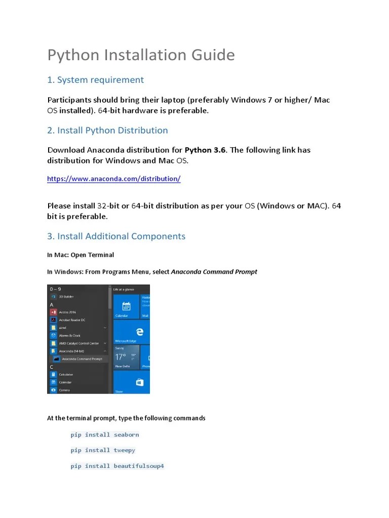 Python Installation Guide | PDF