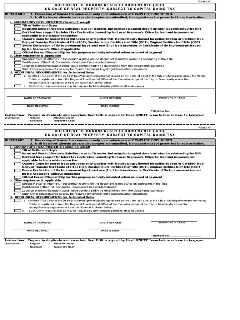 BIR Checklist | PDF | Notary Public | Loans