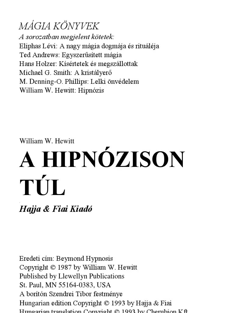 William W. Hewitt - A Hipnózison Túl PDF | PDF