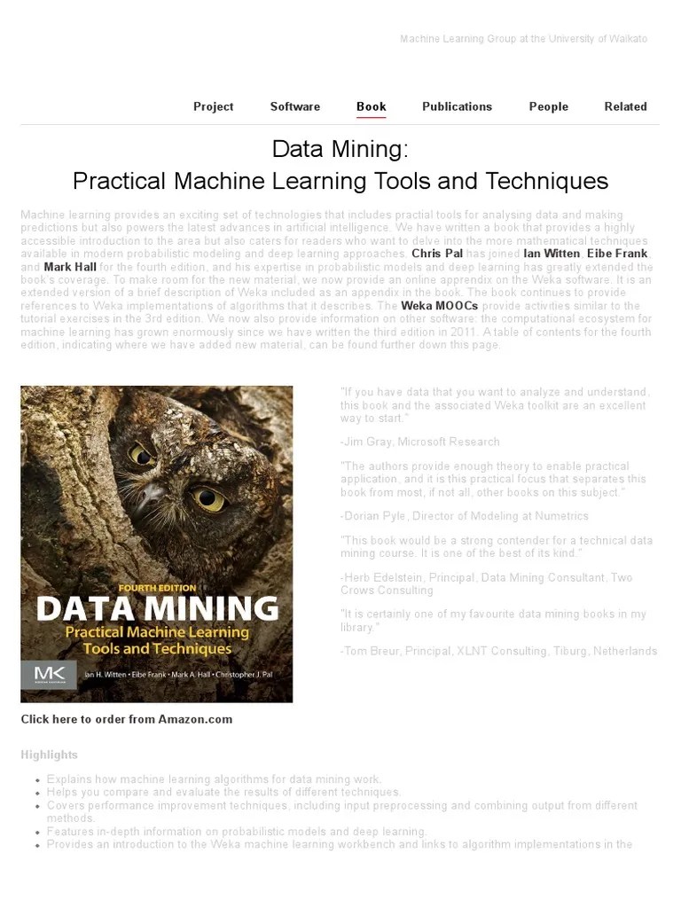 Data Mining - Practical Machine Learning Tools And Techniques Website ...