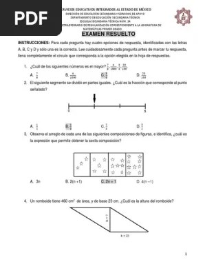 Encuentra todas los solucionarios y contestaciones de los problemas del libro de matemáticas 1 de secundaria. Examen Extraordinario Primer Grado Matematicas Resuelto Pdf Educacion Secundaria Triangulo