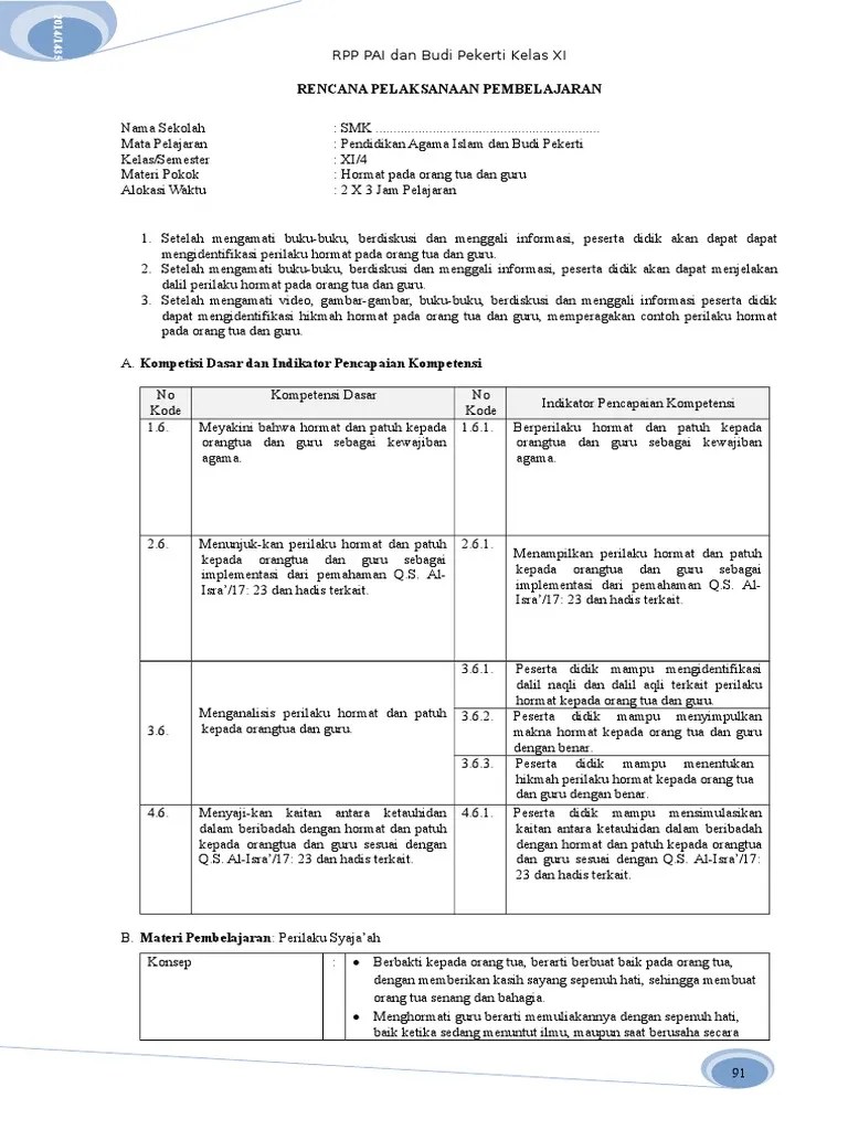 Apa hukum patuh dan hormat kepada kedua orang tua.? Rpp 9 Hormat Kepada Orang Tua Dan Guru Pdf