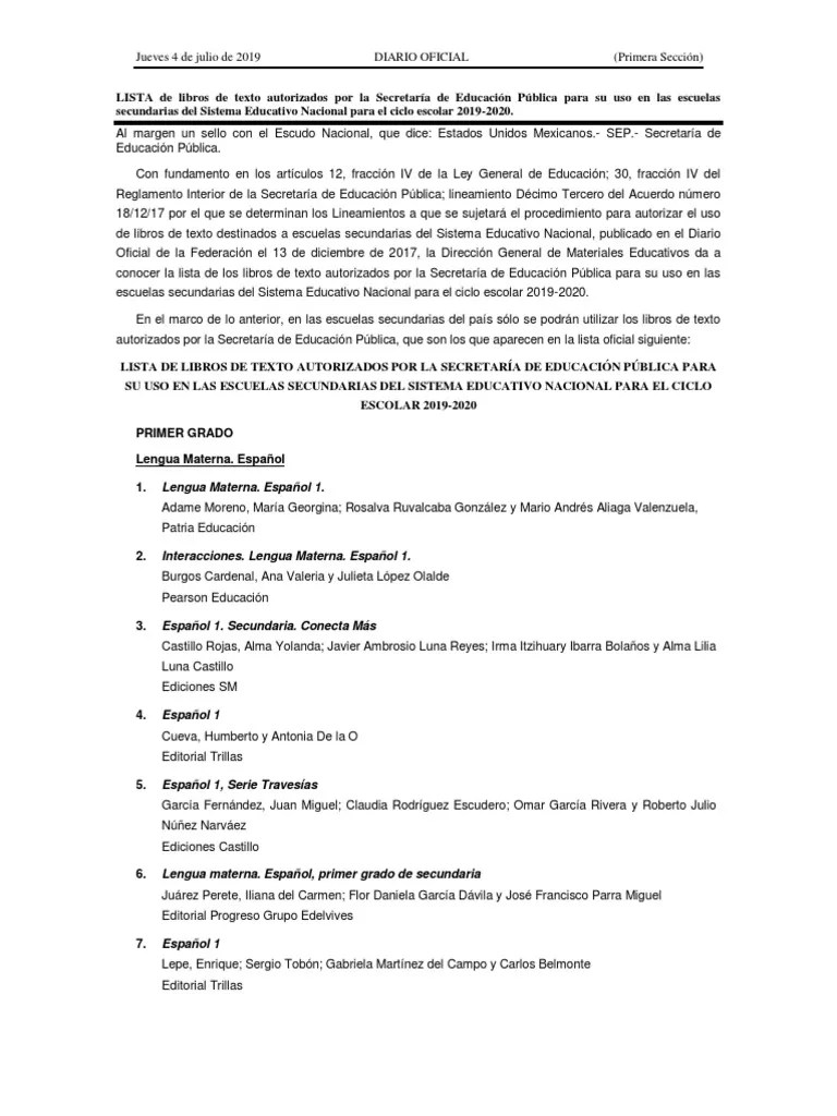 Estado en distribuir libros de texto totalmente gratuitos para educación secundaria,. Lista De Libros De Texto Pdf Educacion Secundaria Educacion Avanzada