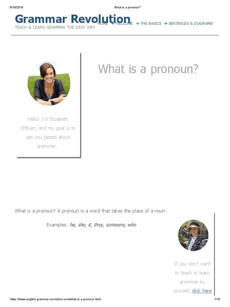 What Is A Pronoun | PDF | Grammatical Gender | Pronoun