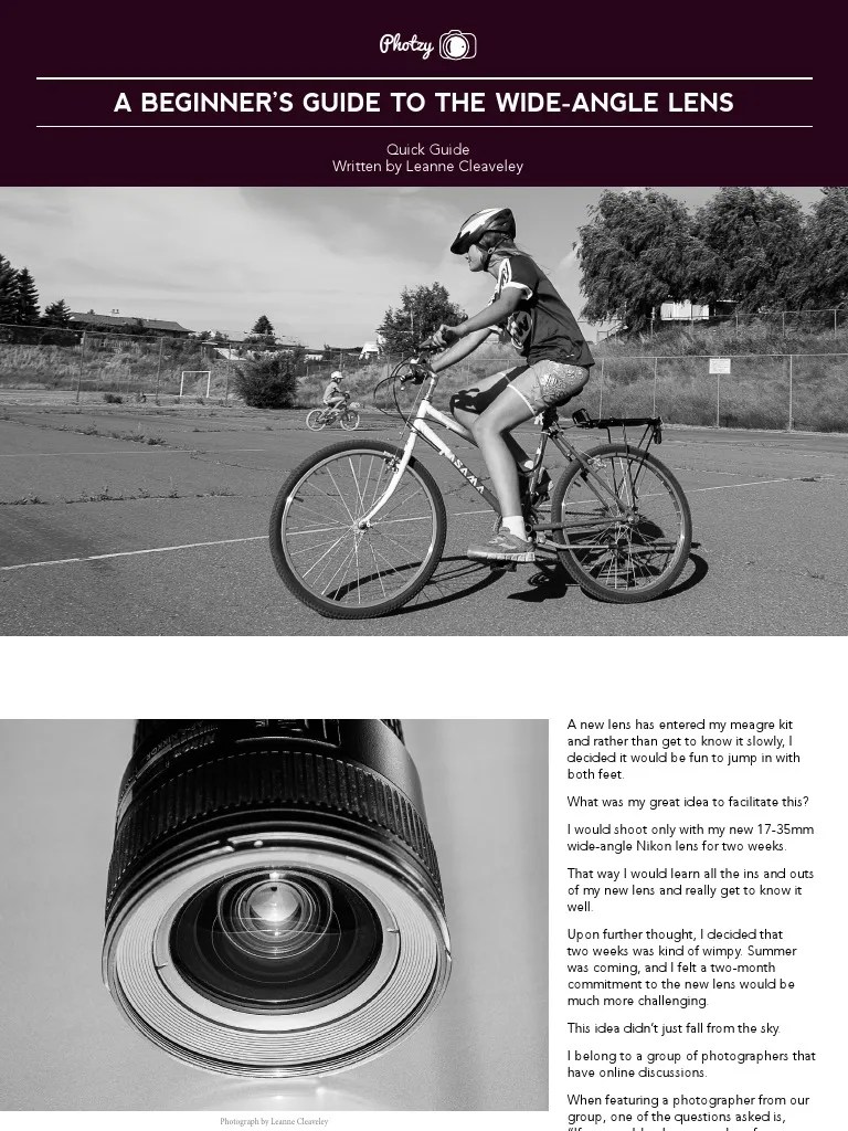 A Beginner'S Guide To The Wide-Angle Lens: Photzy | PDF | Camera Lens | Zoom Lens