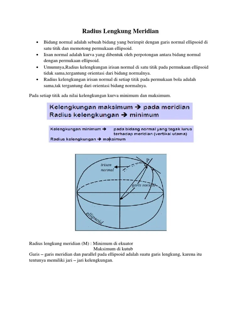 Radius Lengkung Meridian | PDF