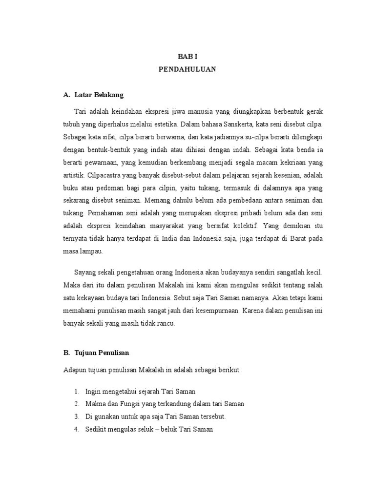 Makalah Tari Saman | PDF