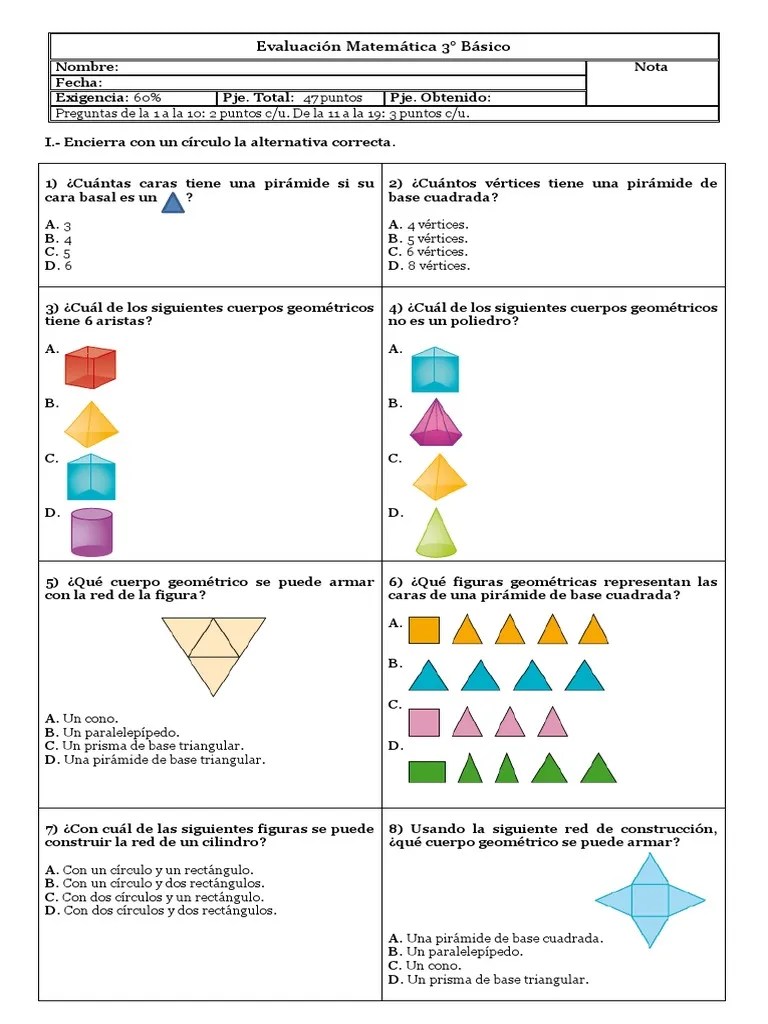 Tenemos que el cilindro tiene 3 caras, 2 aristas y no tiene vértices. Ev Mat Figuras 2d Y 3d Perimetro 3 Pdf Triangulo Euclides